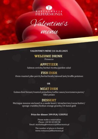 VALENTINE’S MENU 14-16.02.2025