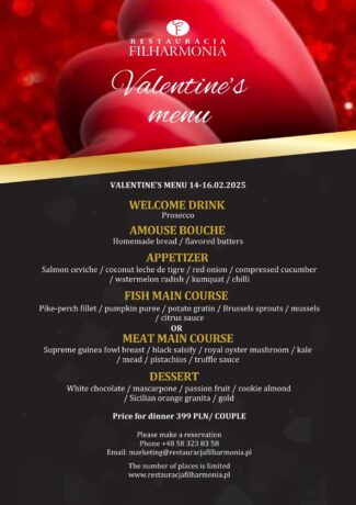 VALENTINE’S MENU 14-16.02.2025